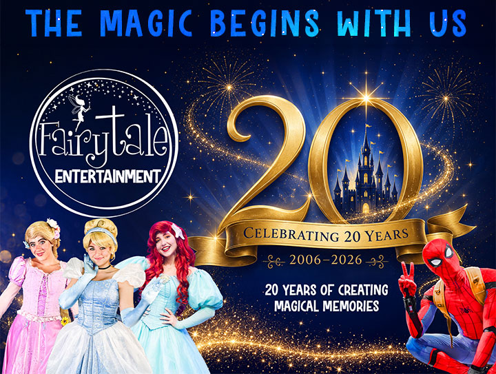 Fairytale Entertainment celebrates 20 years of magical family entertainment across Michigan, Illinois, and the Midwest.