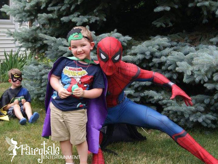 rent a superhero for kids birthday party in naperville illinois