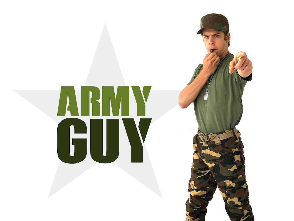 rent army guy for kids birthday party