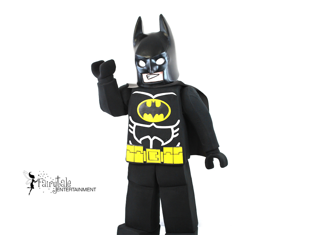 Rent Lego Batman Party Character for Kids Birthday, Lego Batman superhero party character for hire