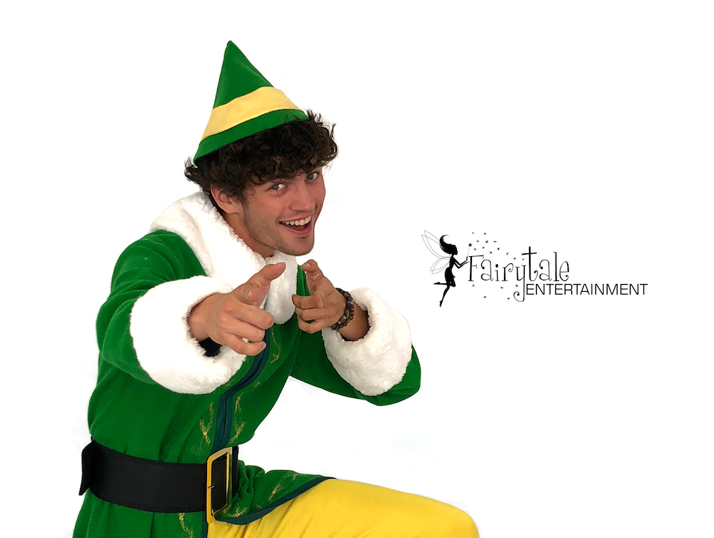 strolling holiday performers buddy the elf