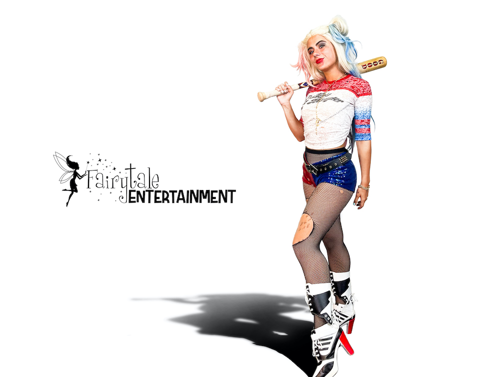 Rent Harley Quinn party performer for kids birthday party in Metro Detroit, Chicago and Naperville. Hire Harley Quinn and Joker for Halloween parties.