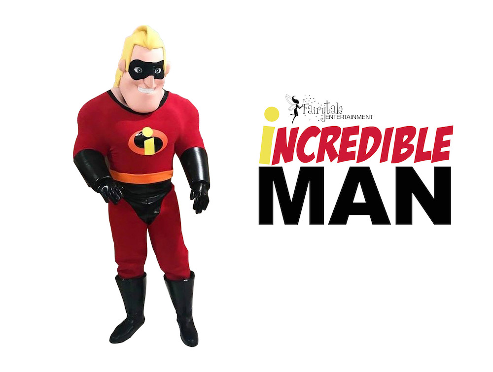 Mr Incredible Party Character for Kids, Disney Incredibles Birthday Party Characters, Hire Mr Incredible for Kids Birthday Party, Disney Incredibles Characters for Hire, Rent Incredibles Dad for Kids Birthday Party, Superhero Party Characters for Children