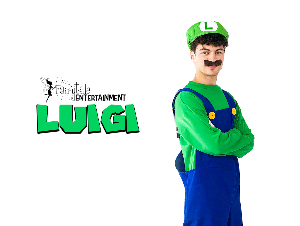 rent mario and luigi for kids birthday party, rent luigi party entertainer for kids birthday, hire luigi for kids birthday party