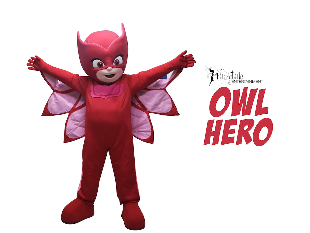 Rent pj masks characters owlette for kids birthday party in michigan and illinois