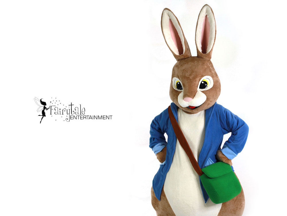 rent peter rabbit costume, peter rabbit kids party character