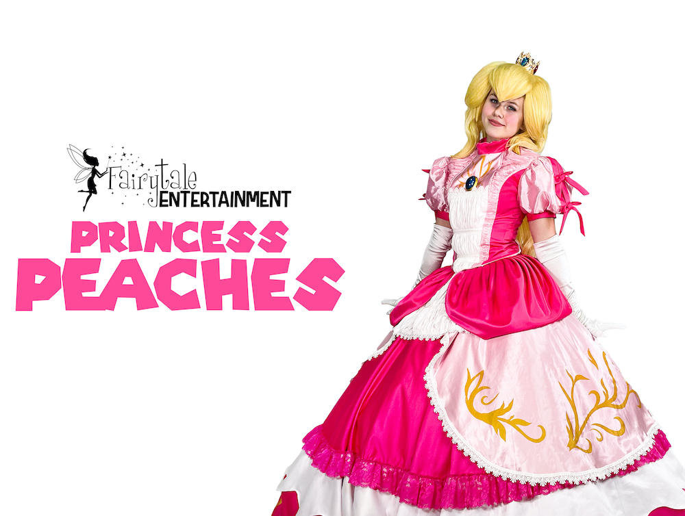 Rent princess peach party character for kids birthday in michigan and illlinois