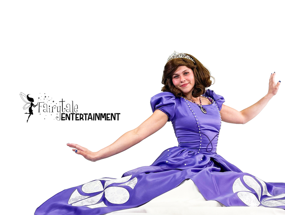 Rent sofia the first for kids birthday party, hire disney sofia the first princess party character, sofia the first princess performer
