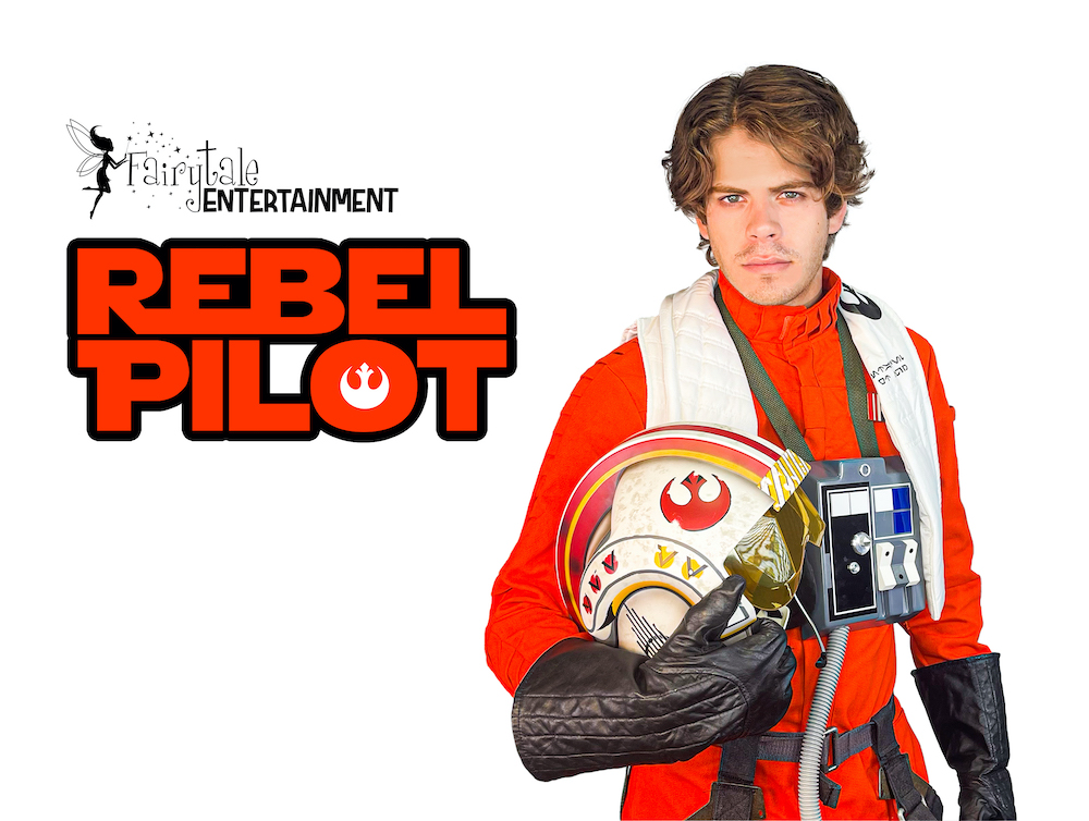 rebel x-wing star wars pilot party character performer in auburn hills michigan and naperville illinois