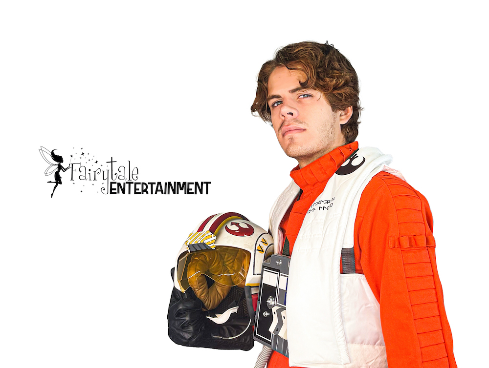 rebel x-wing star wars pilot party character performer in auburn hills michigan and naperville illinois