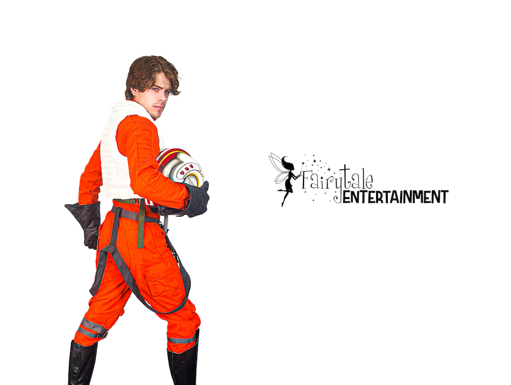 rebel x-wing star wars pilot party character performer in auburn hills michigan and naperville illinois