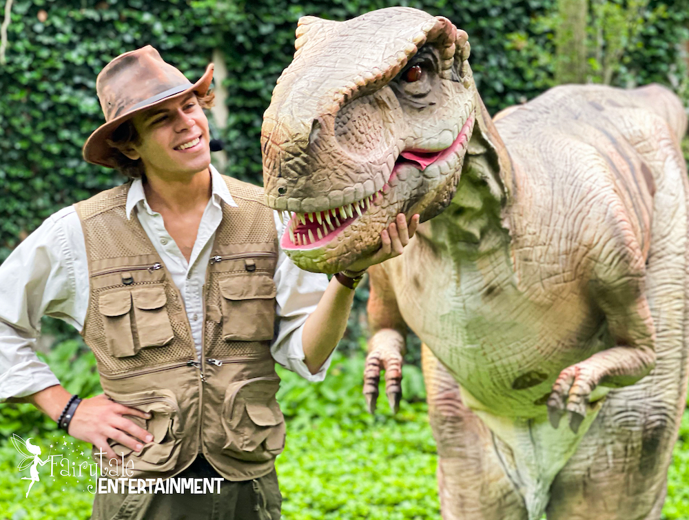 Jurassic Adventure Walking Dinosaur Rental for family entertainment in michigan and illinois