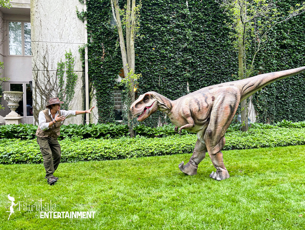 Jurassic Adventure Walking Dinosaur Rental for family entertainment in michigan and illinois