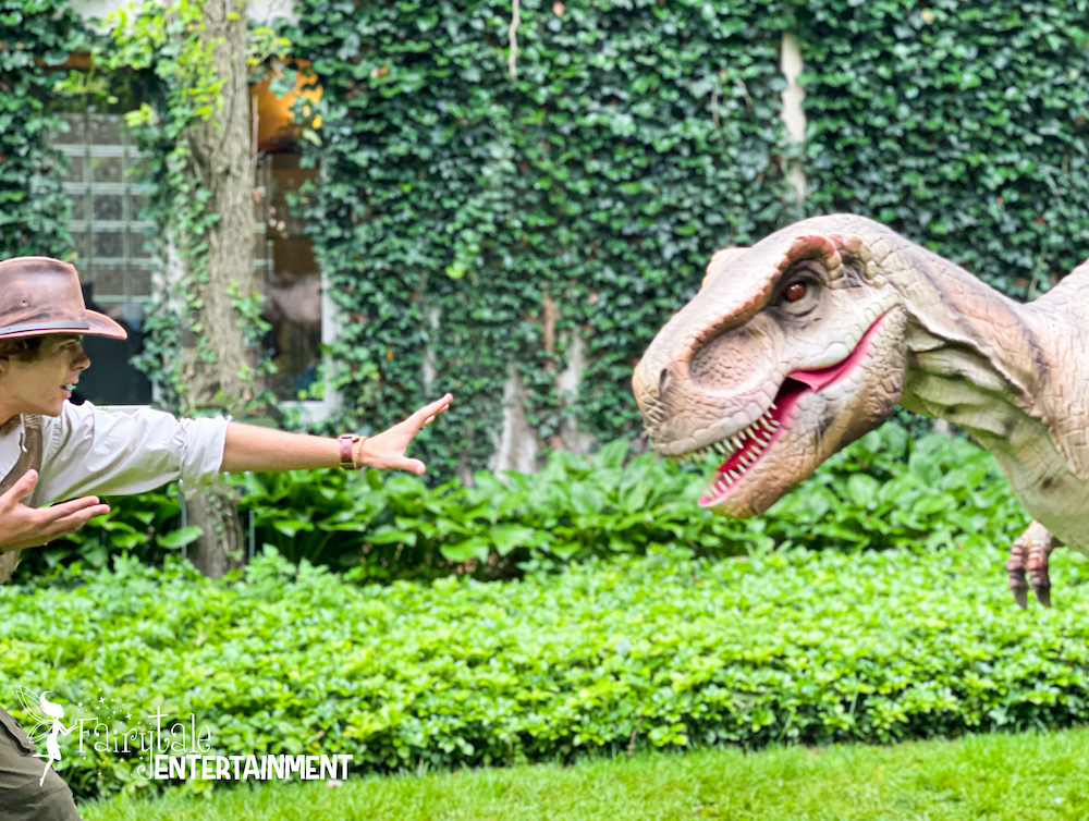 Jurassic Adventure Walking Dinosaur Rental for family entertainment in michigan and illinois