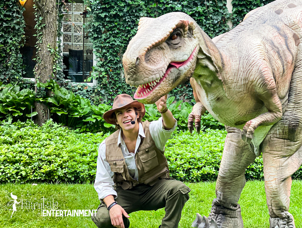 Jurassic Adventure Walking Dinosaur Rental for family entertainment in michigan and illinois