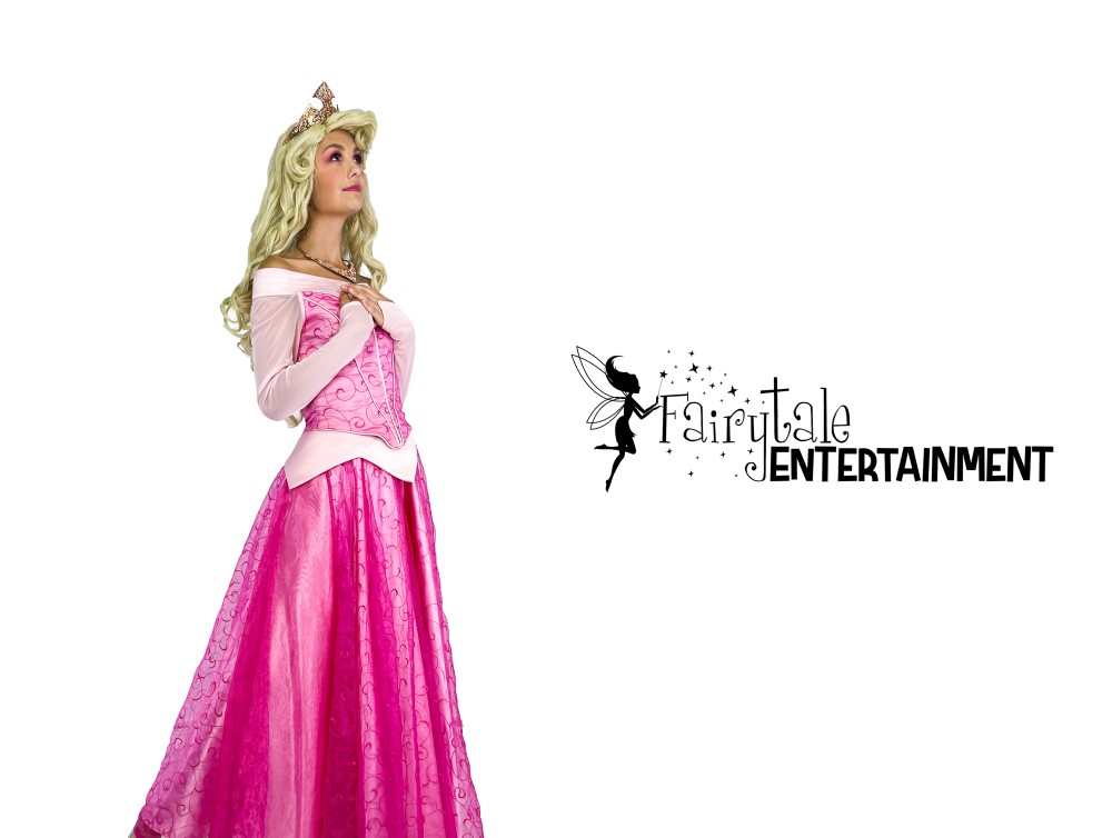 hire sleeping beauty princess party character for girls birthday party