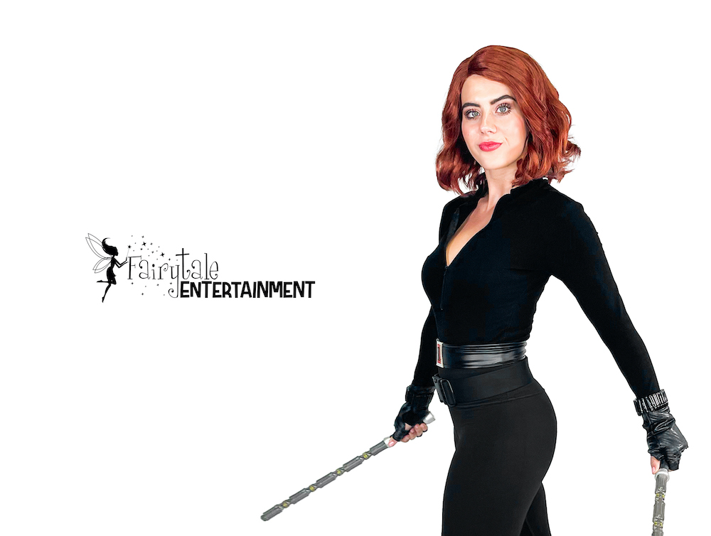 Hire Black Widow for kids party, Marvel Avengers Black Widow Character Performer,