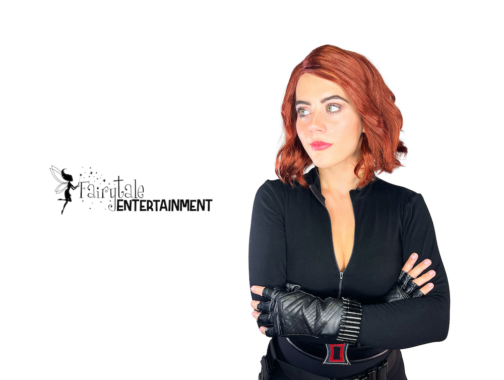 Hire Black Widow for kids party, Marvel Avengers Black Widow Character Performer,