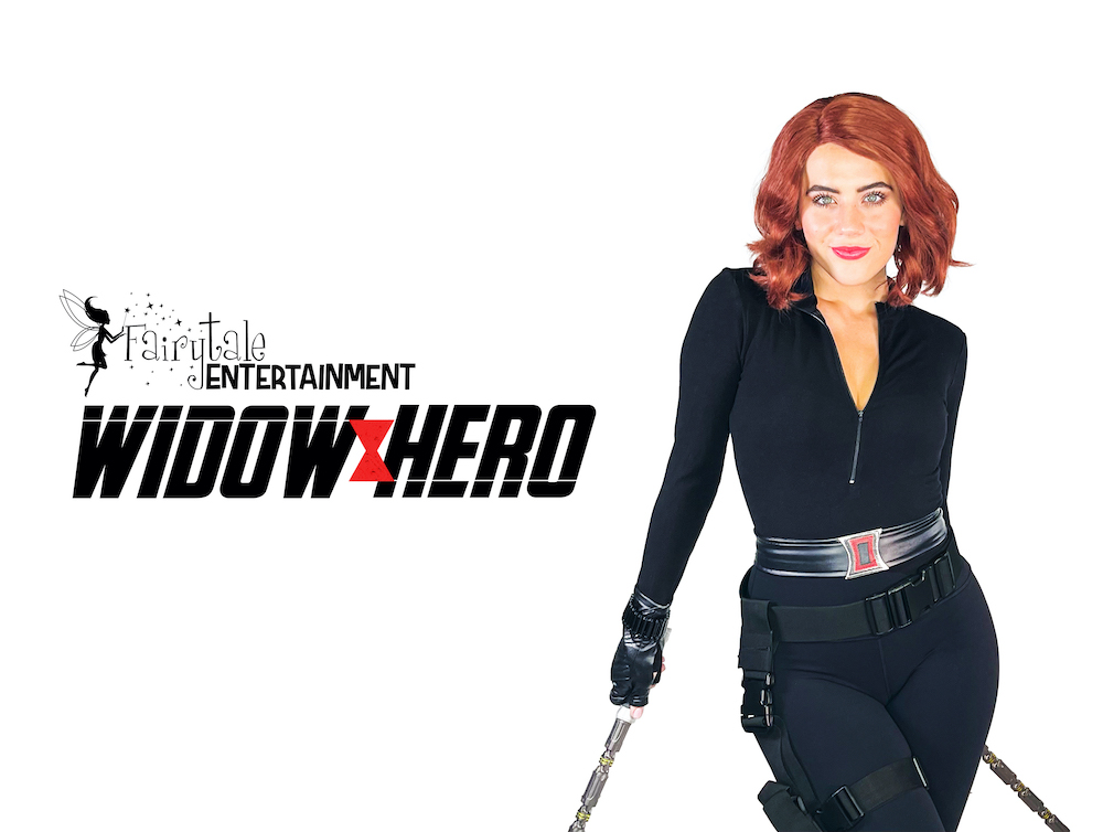 Hire Black Widow for kids party, Marvel Avengers Black Widow Character Performer,