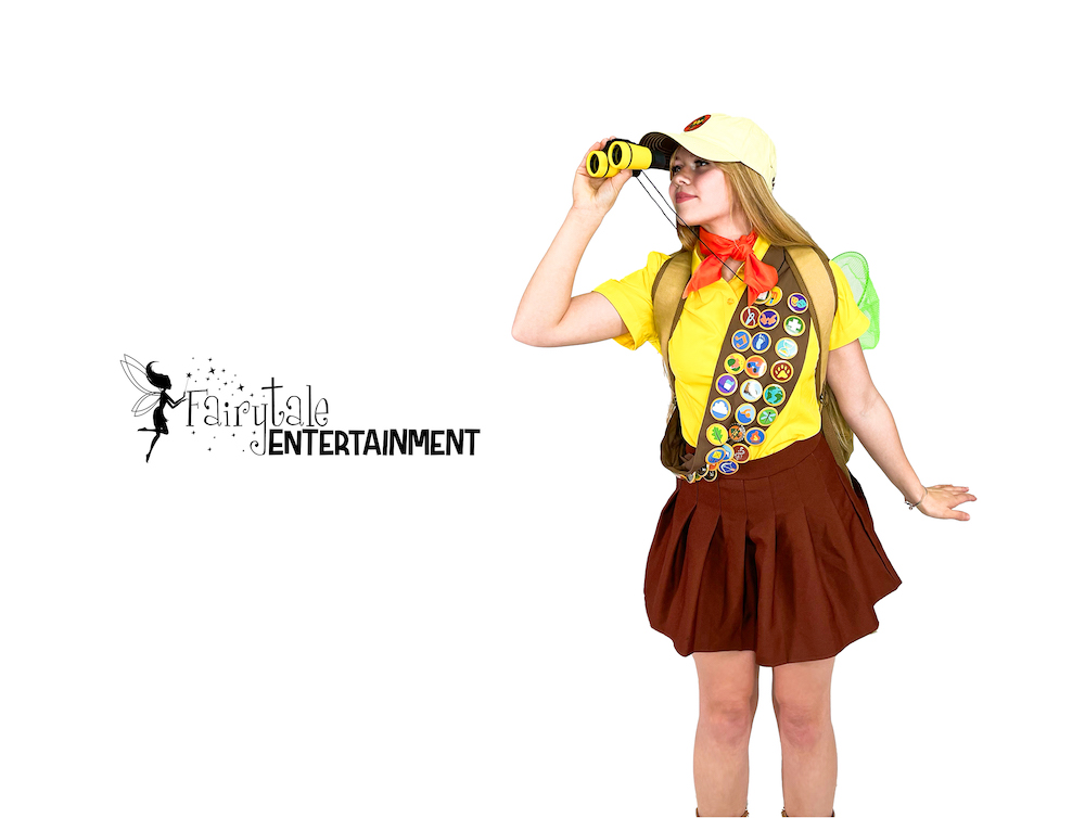 hire a wilderness explorer party character for kids birthday party up theme