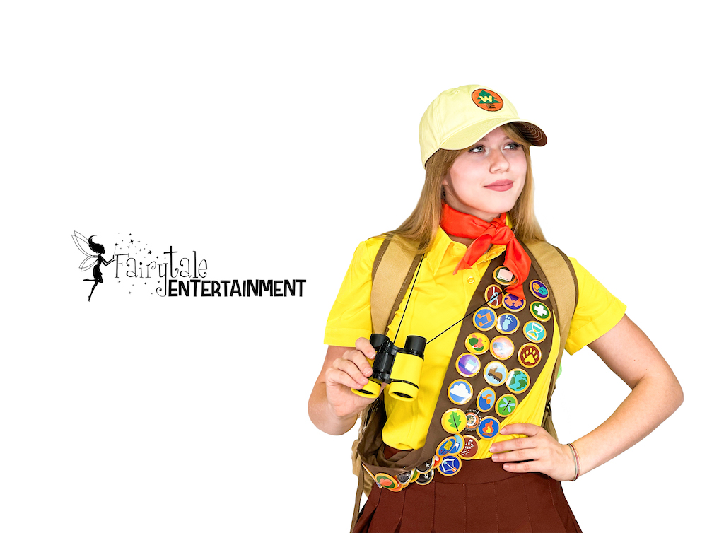 hire a wilderness explorer party character for kids birthday party up theme