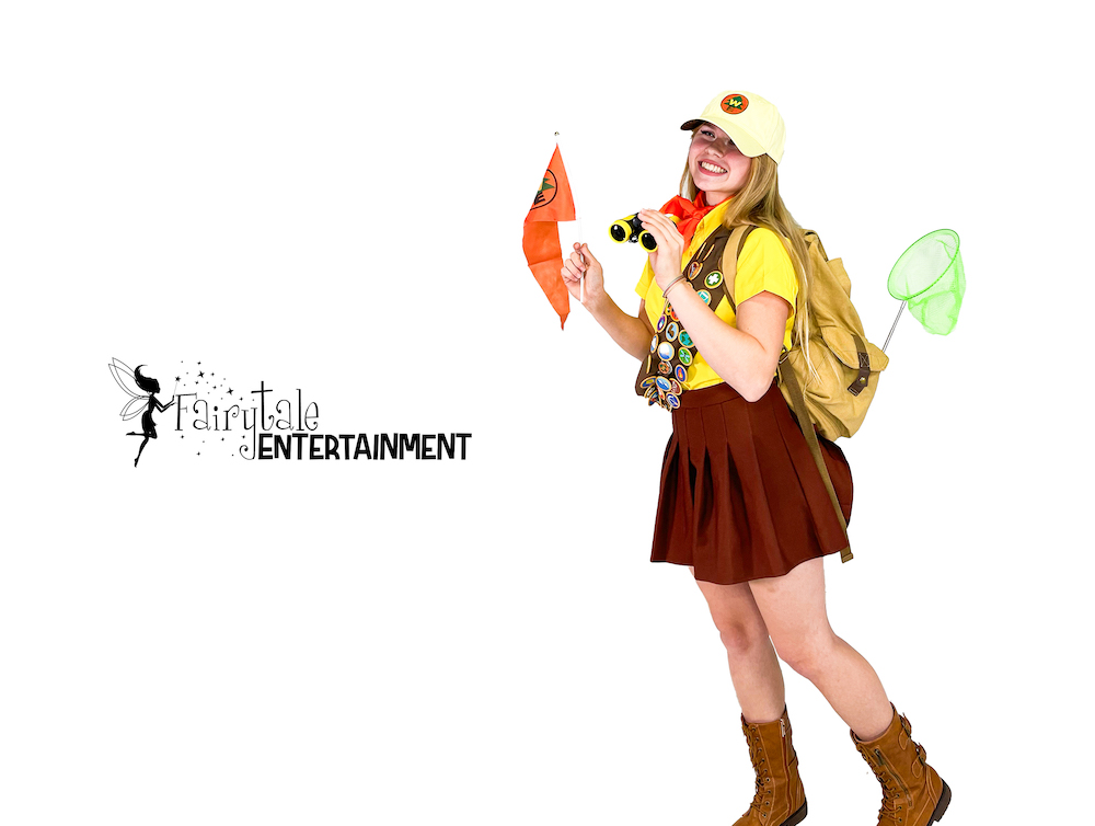 hire a wilderness explorer party character for kids birthday party up theme