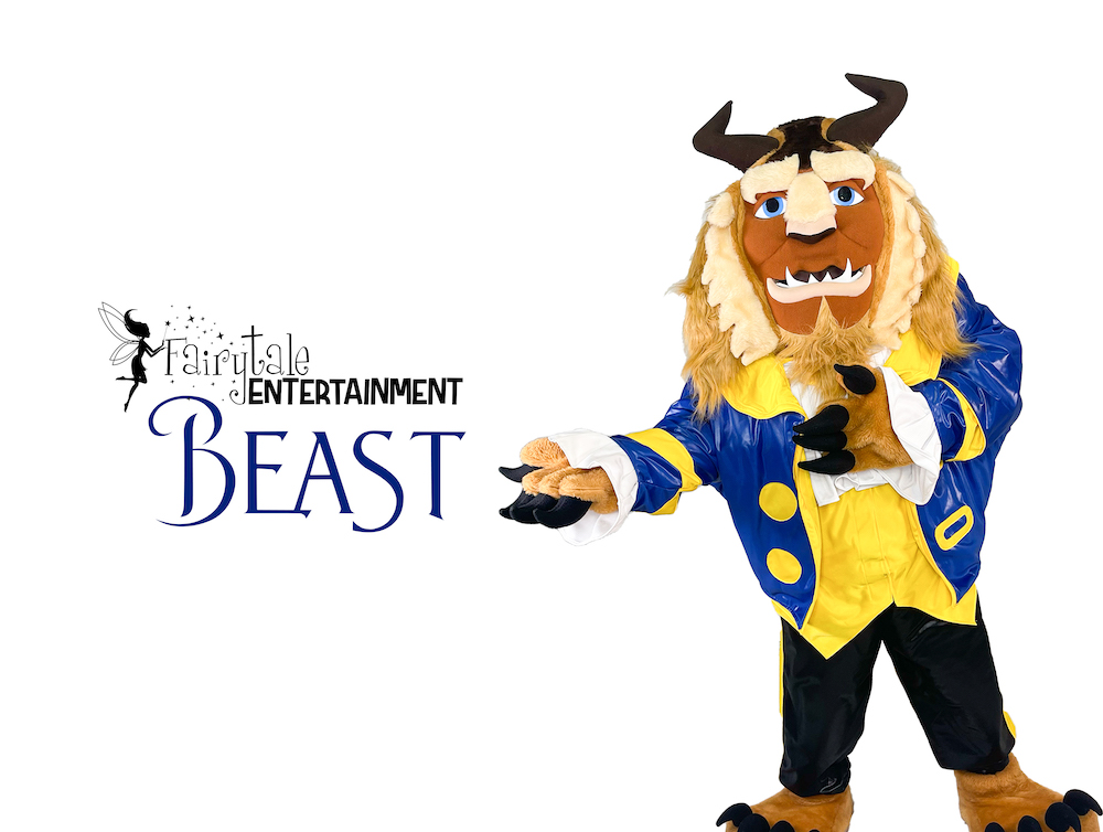 beauty and the beast princess party characters for kids, hire beast from beauty and the beast, rent belle and beast party characters