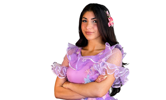 Encanto party characters for hire in Detroit and Chicago. Mirabel and Isabella party character impersonators for kids birthday party entertainment.