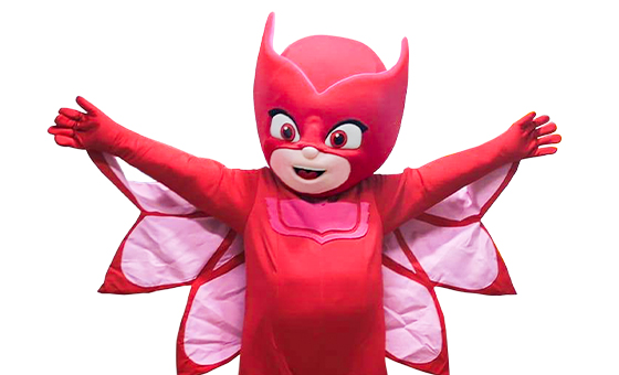 Rent pj masks characters owlette for kids birthday party in michigan and illinois