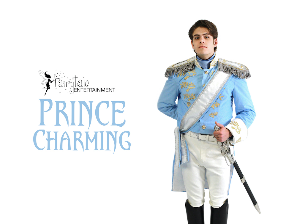 cinderella and prince charming characters for hire, hire prince charming and cinderella, prince charming character for kids, prince charming character party, prince charming party entertainment 