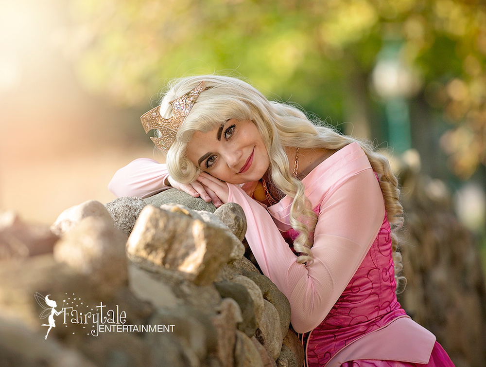 hire sleeping beauty princess party character for girls birthday party