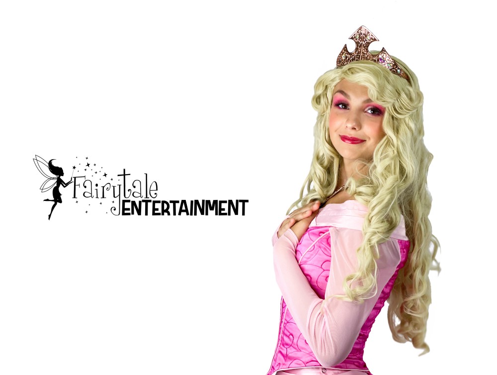 hire sleeping beauty princess party character for girls birthday party