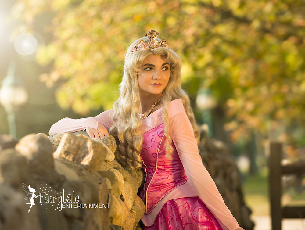 hire sleeping beauty princess party character for girls birthday party