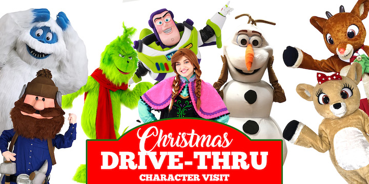 Christmas Drive Thru Character Visit in Metro Detroit Michigan