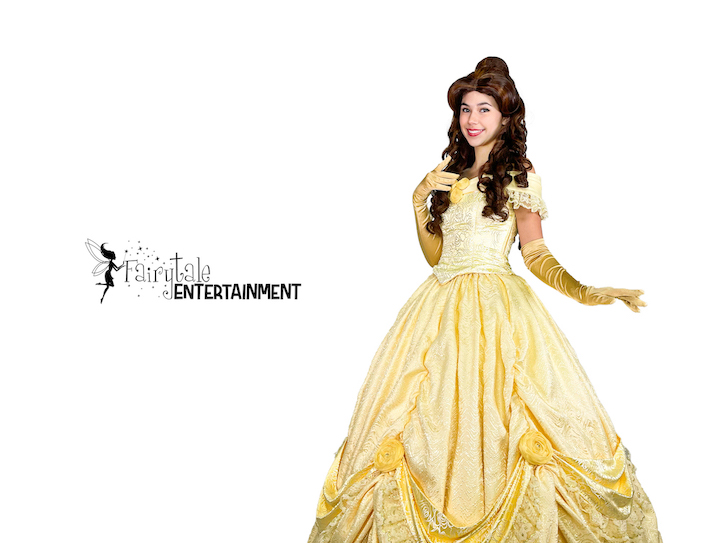 open lace back dress Posh Peanut Girl's Disney Belle Tulle Dress in Yellow, 10Y-12Y, Viscose from Bamboo main image 0